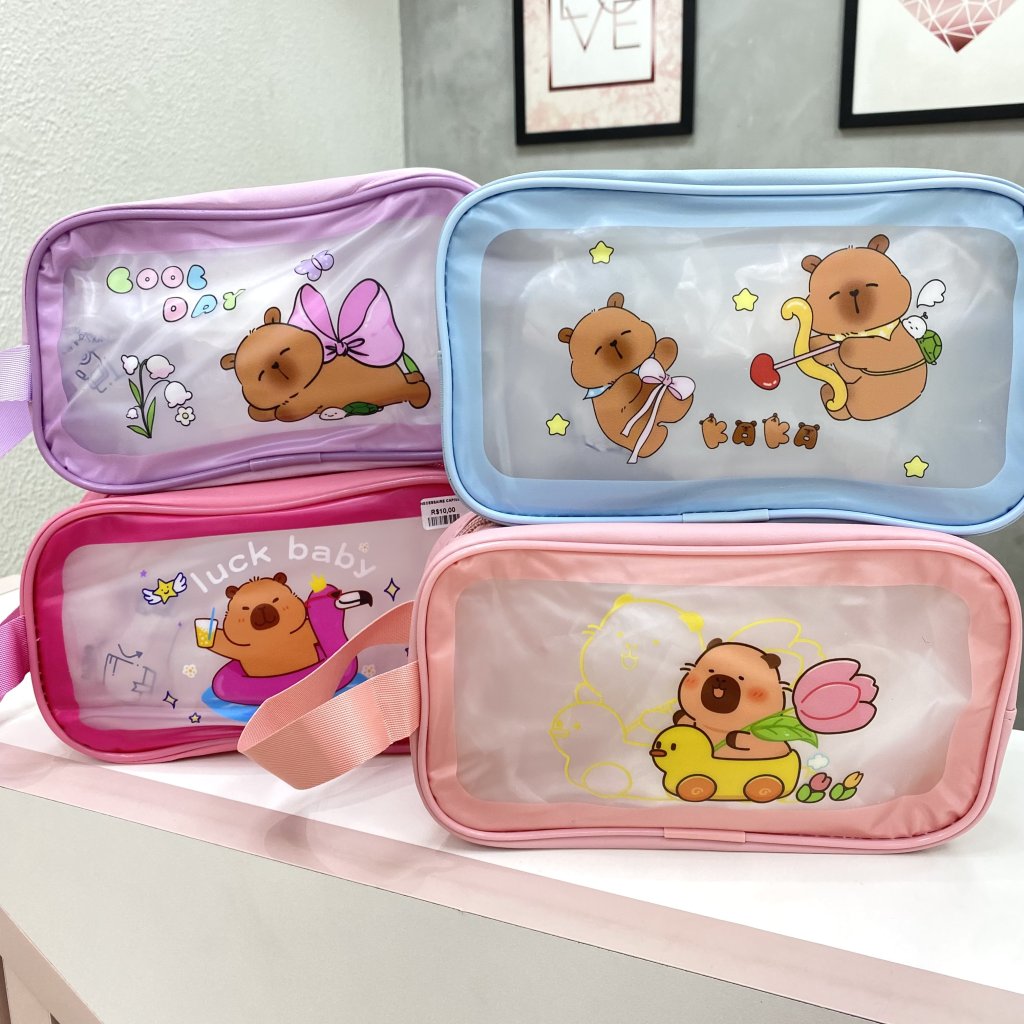 Necessaire Média Colorida Capivara ✨NEC0021