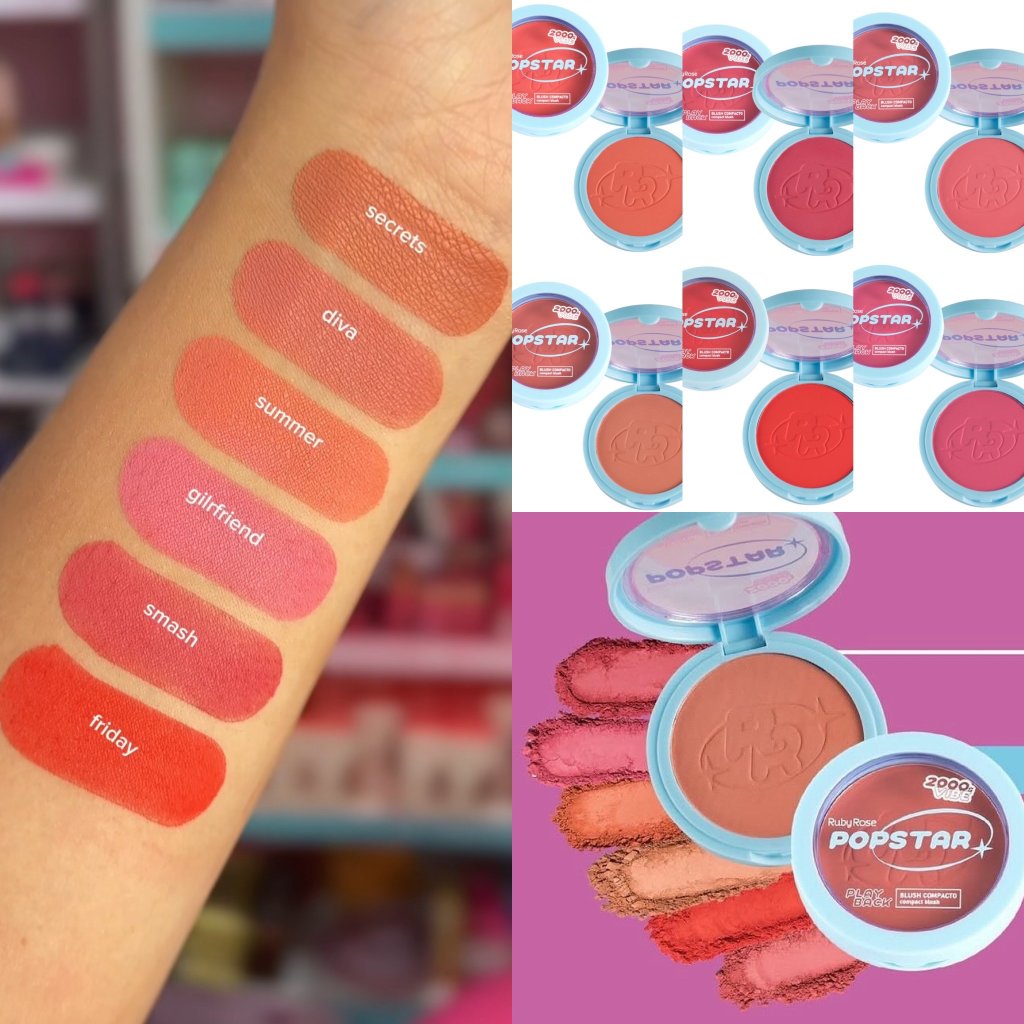 Blush Compacto Linha PopStar Vibes 2000 - Ruby Rose BLU0092