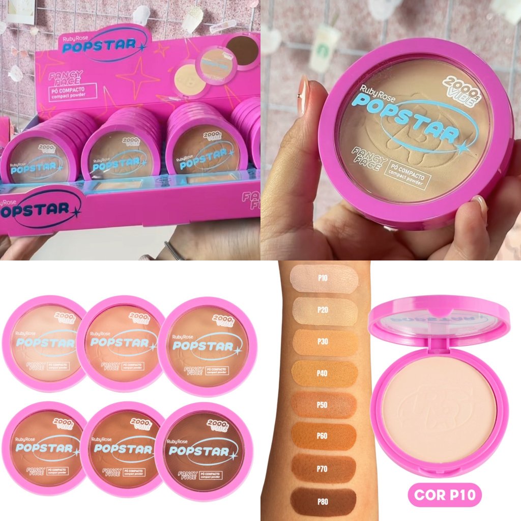 Pó Compacto Fancy Face Linha PopStar Vibes 2000 - Ruby Rose PC0085