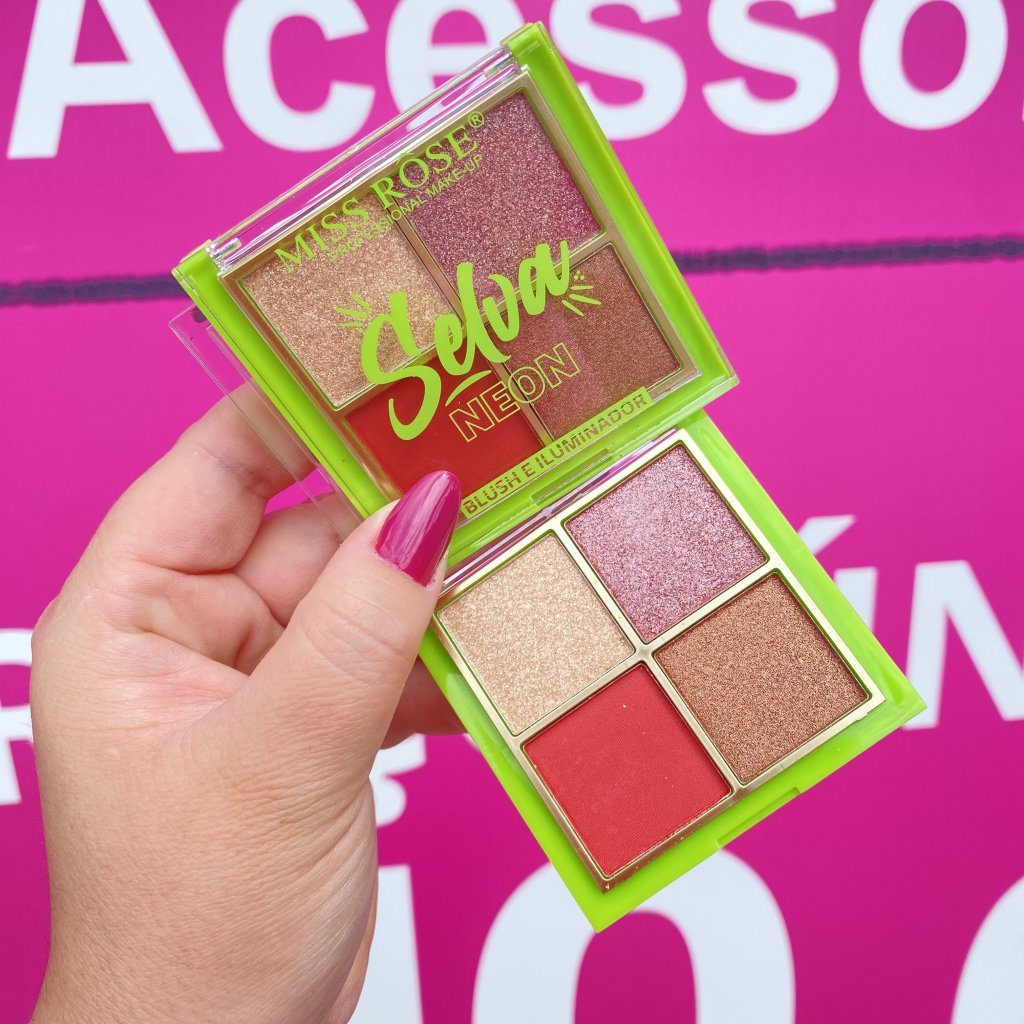 Paleta Blush E Iluminador Selva Neon (01) - Miss Rosê BLU0095