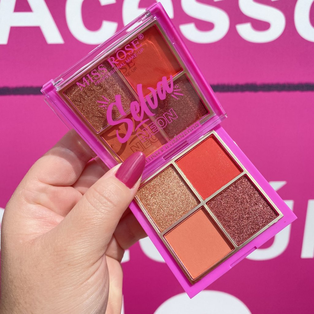 Paleta Blush E Iluminador Selva Neon (02) - Miss Rosê BLU0095