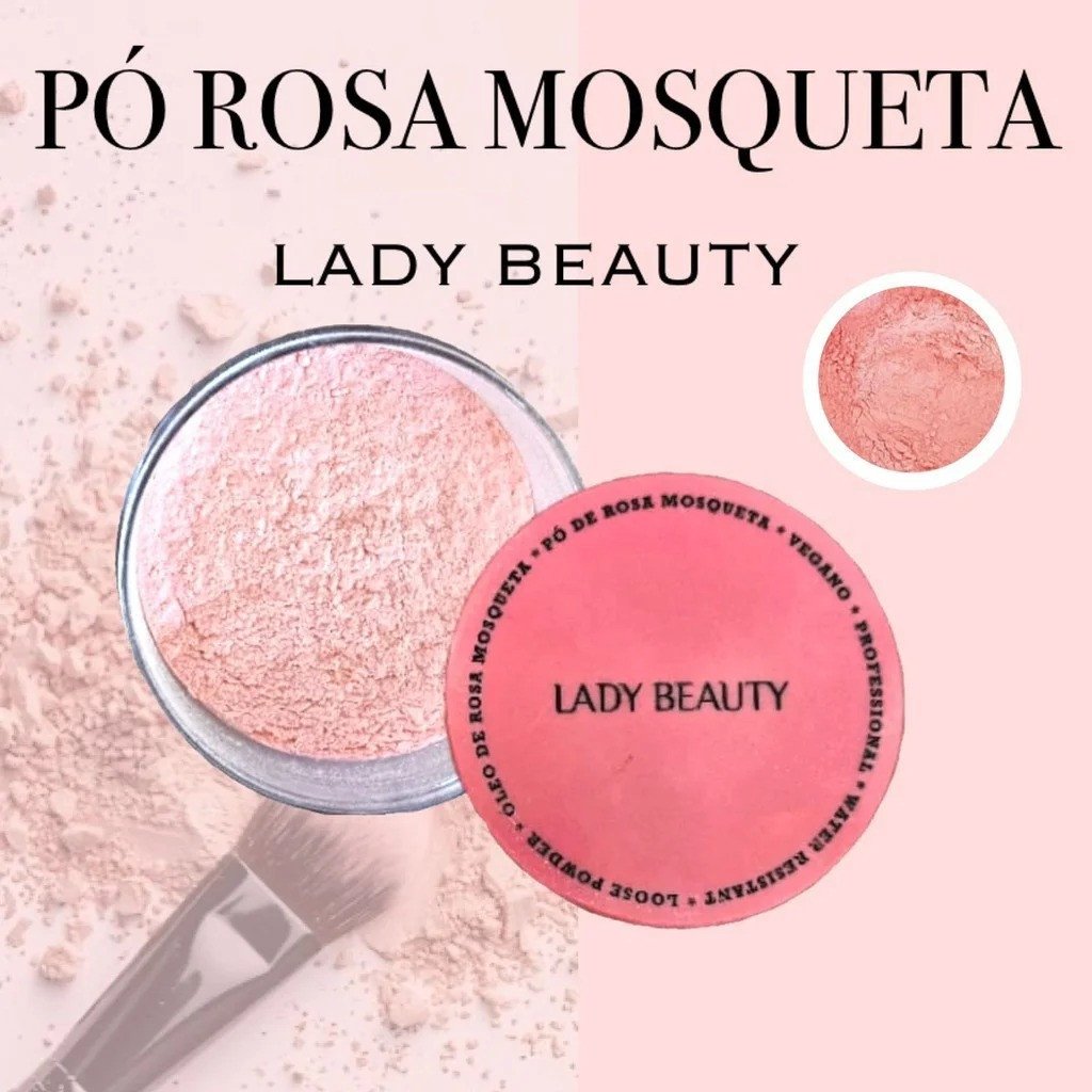 Pó Facial Rosa Mosqueta Translúcido- Lady Beauty PC0086