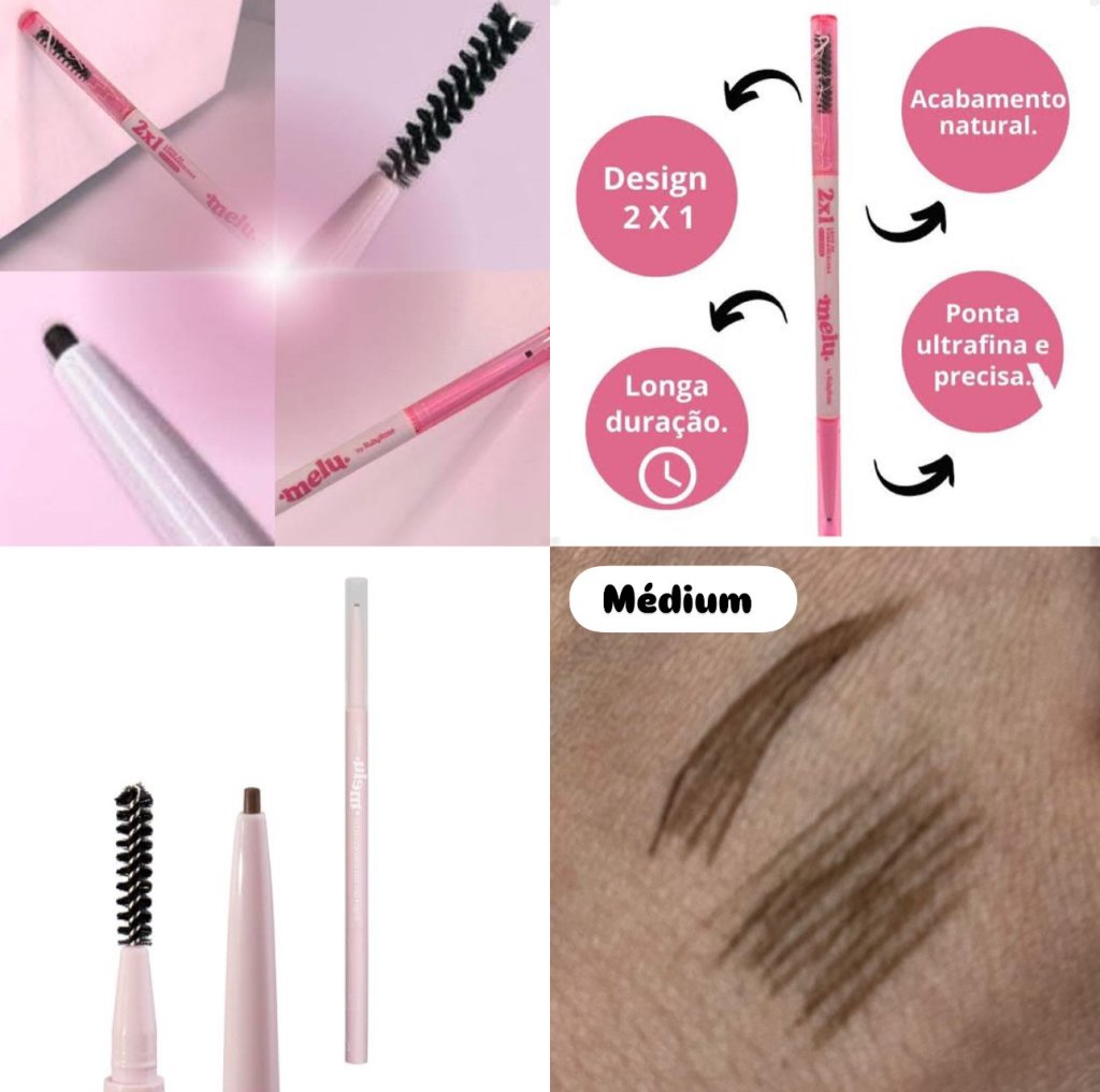 Lápis De Sobrancelha Ponta Fina 2 em 1 - Melu By Ruby Rose SOB0066
