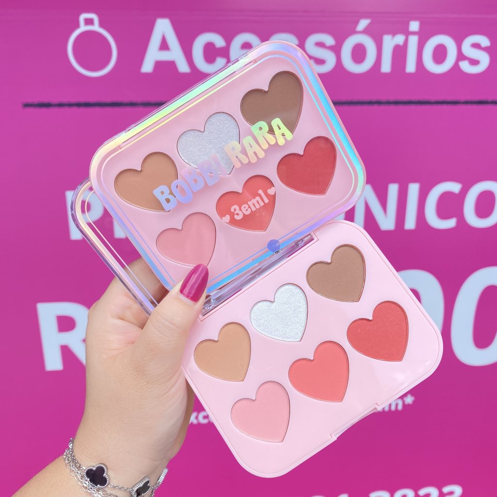 Paleta 3 em 1 coração (01) - Bobbi Rara BLU0100