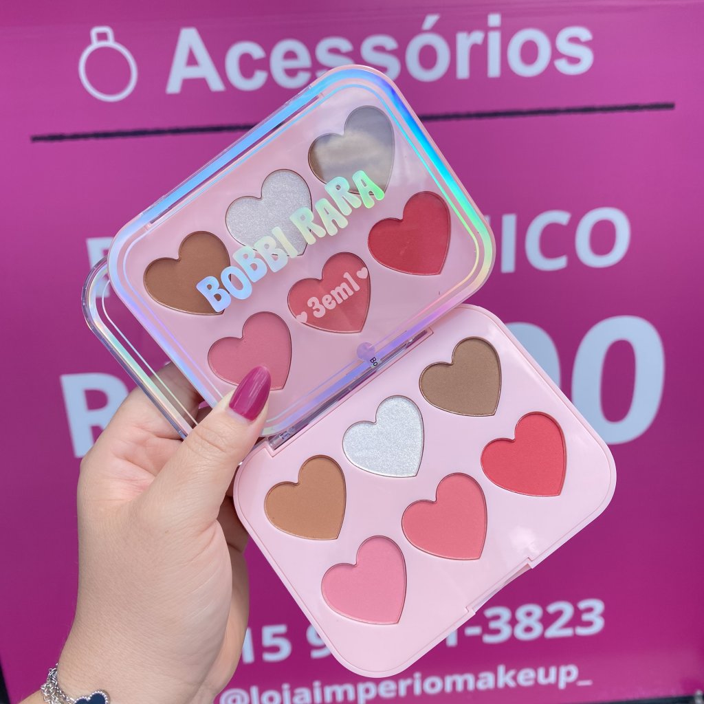 Paleta 3 em 1 coração (02) - Bobbi Rara BLU0100