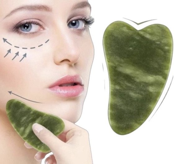 Pedra jade para massagem no rosto ✨