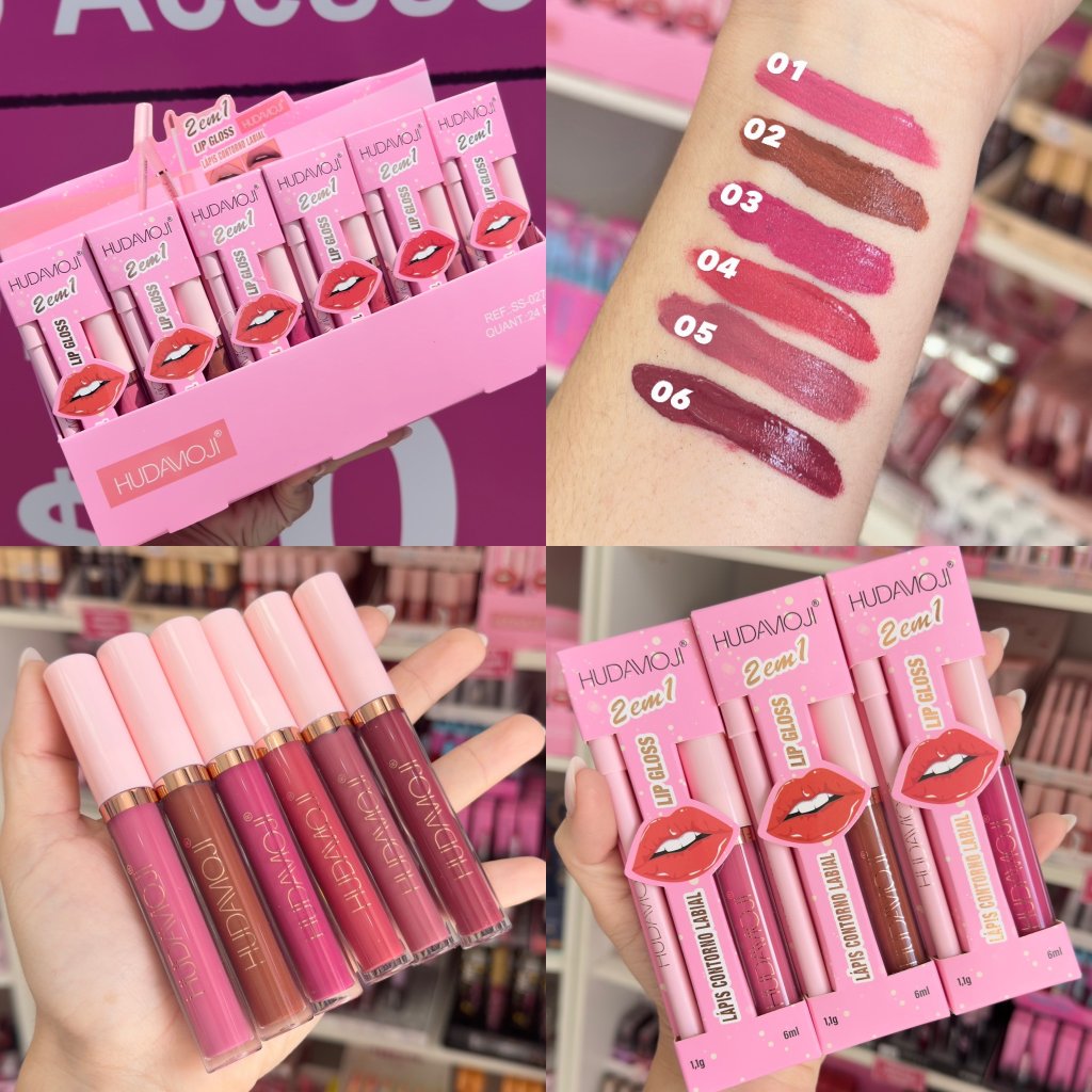 Batom Líquido Matte & Lápis Labial - HudaMoji BAT0112