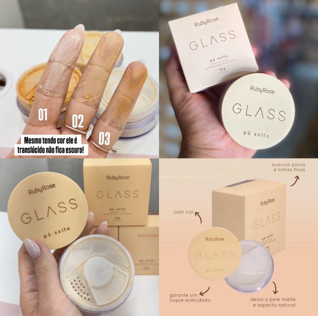 (PREMIUM) Pó Solto Textura Fina GLASS - Ruby Rose 