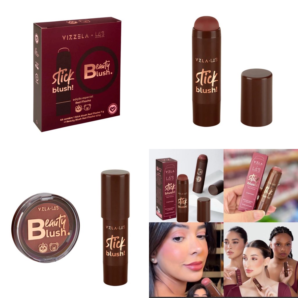 (PREMIUM) Kit Blushs Red Mocha Vizzela + La’s BLU0106