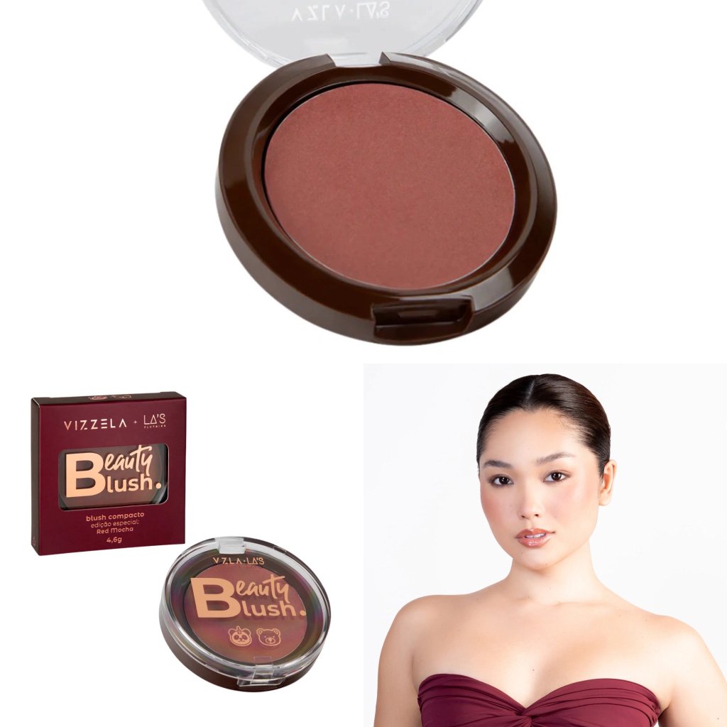 (PREMIUM) Blush Compacto Red Mocha - Vizzela + Lá’s BLU0107