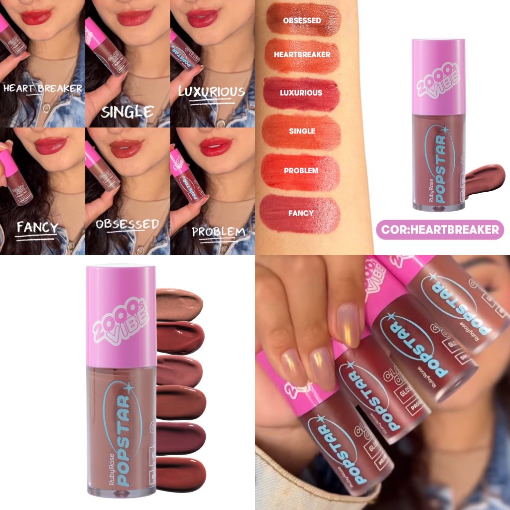 Gloss Tint Glam Girl - Ruby Rose Linha PopStar GLOS0252
