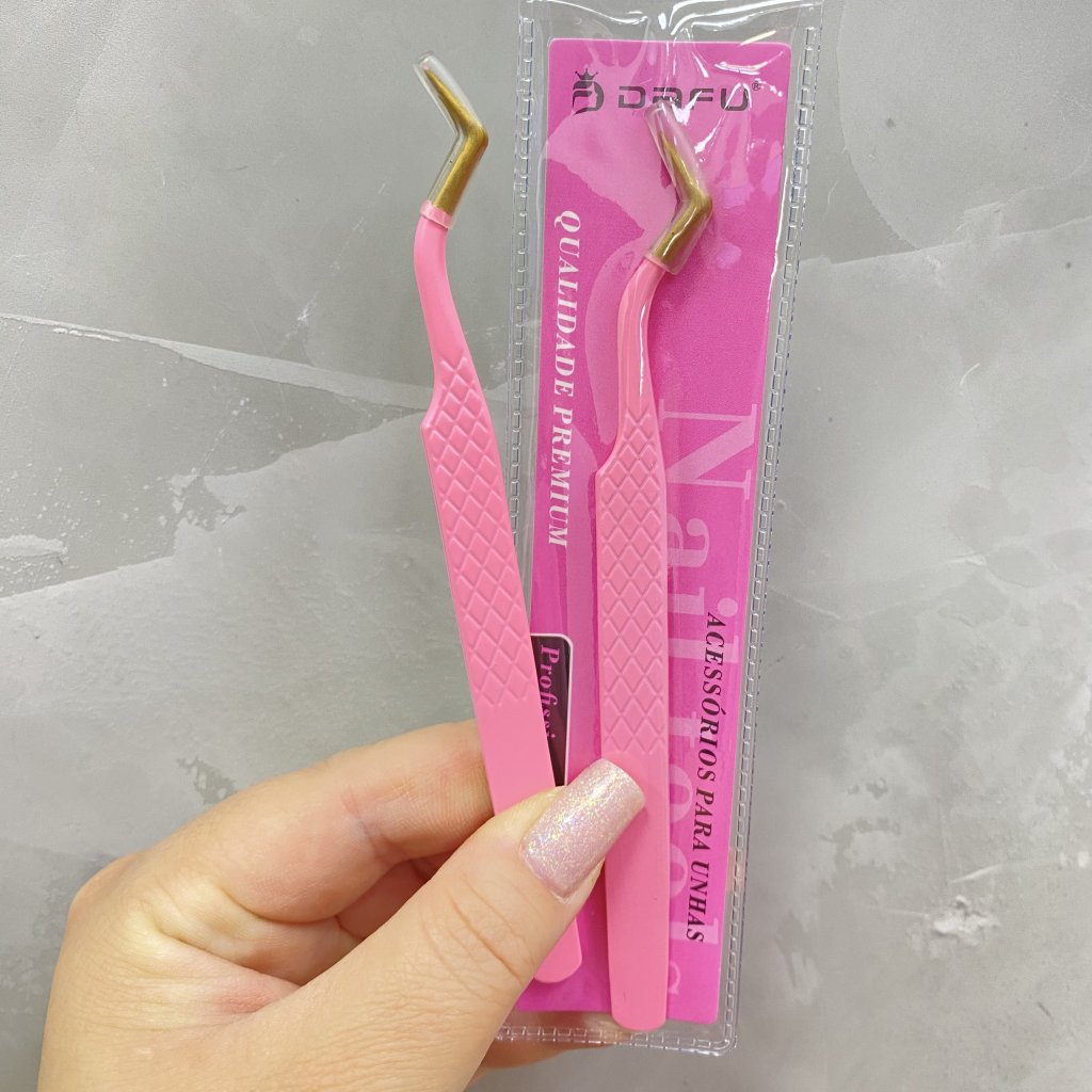 Pinça para unhas/cilios ponta fina e chanfrada 02 - Dafu 