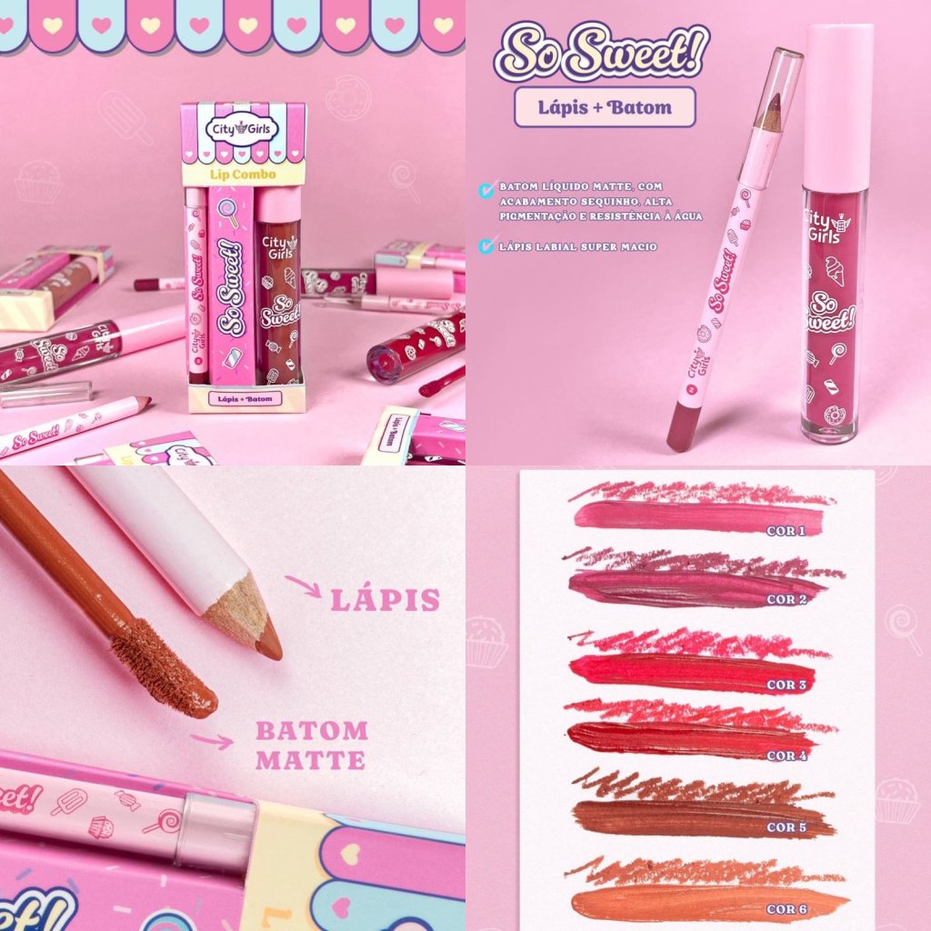 Lip Combo Lápis + Batom - City Girls BAT0114