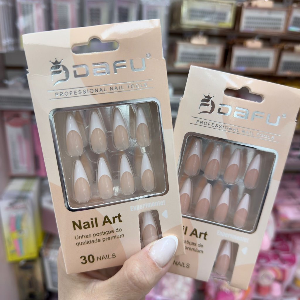 Unhas Postiças Stiletto Francesinha Com 30 Pçs UNDF1407-01 - Dafu UP0157