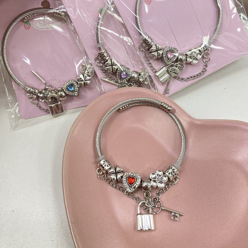 Mini pandorinha infantil cadeado e chave (sem fecho) 