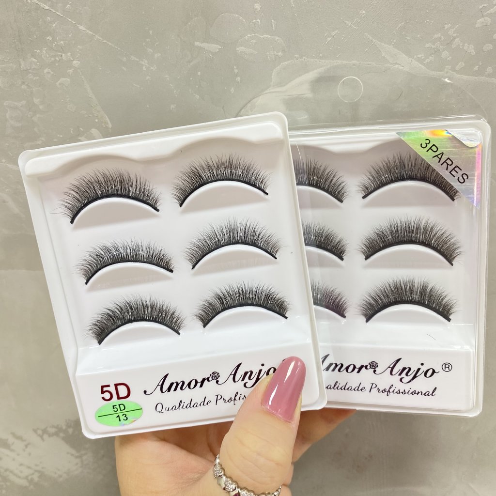 Cílios postiço 3 pares 5D 13 - Amor anjo 