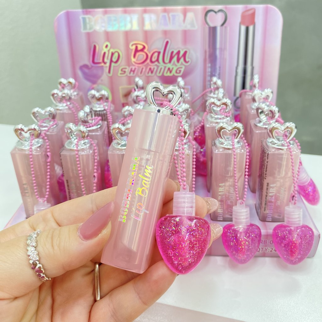Lip Balm Shining com gloss mágico coração - Bobbi Rara 