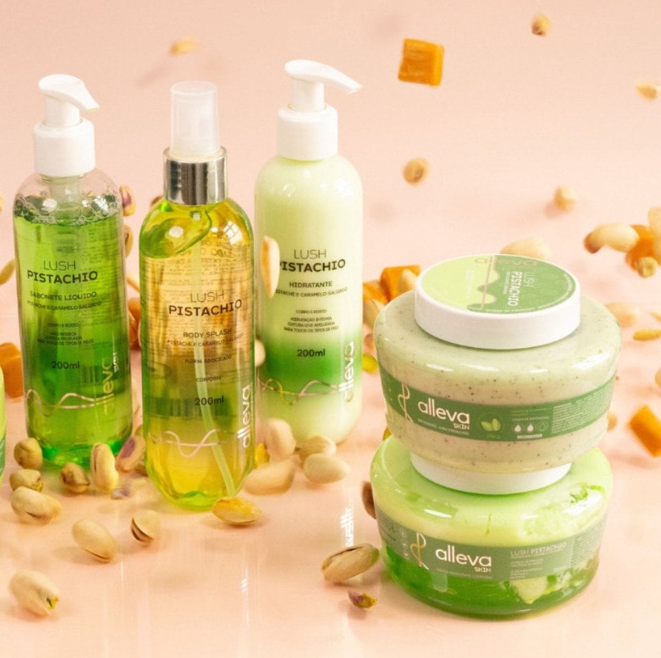 Kit 5 itens Lush Pistachio - Alleva (Ele é extremamente cheiroso) HID0142