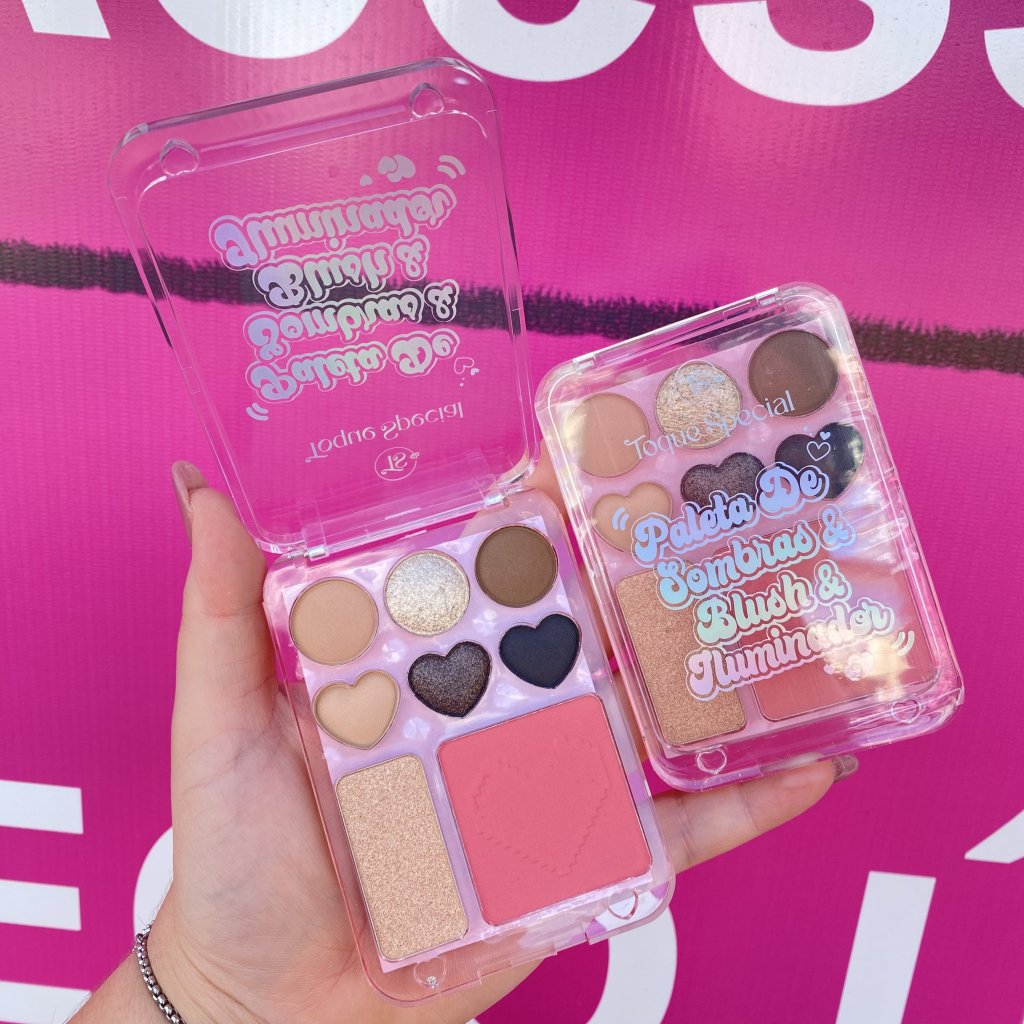 Paleta de sombra, blush e iluminador (03) - Toque Especial 