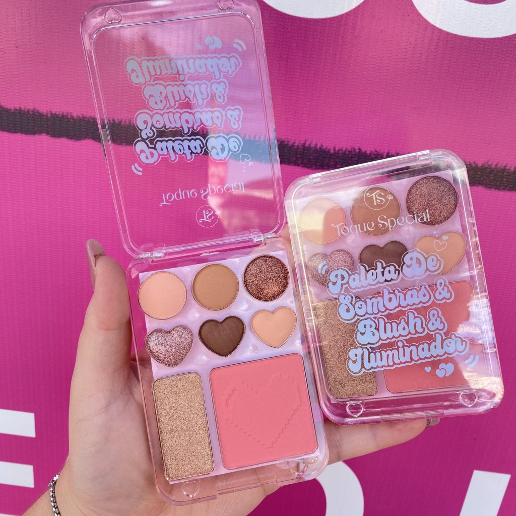 Paleta de sombra, blush e iluminador (01) - Toque Especial 