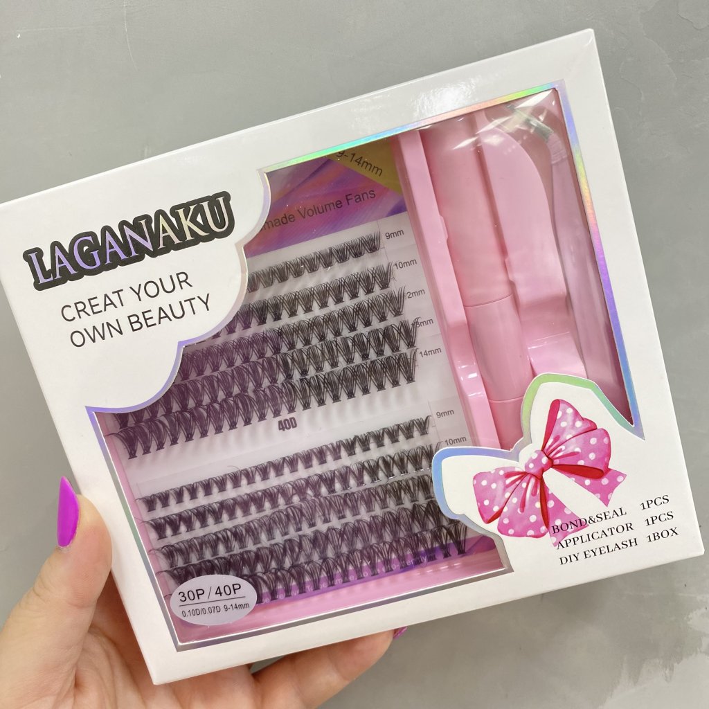 (PREMIUM) Kit extensão de Cílios 30P/40P 0.10D/0.07D 9-14mm - Laganaku