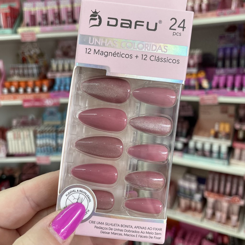 Unha Postiça Almond 24pçs (Nude Rosado) - Dafu UP0169