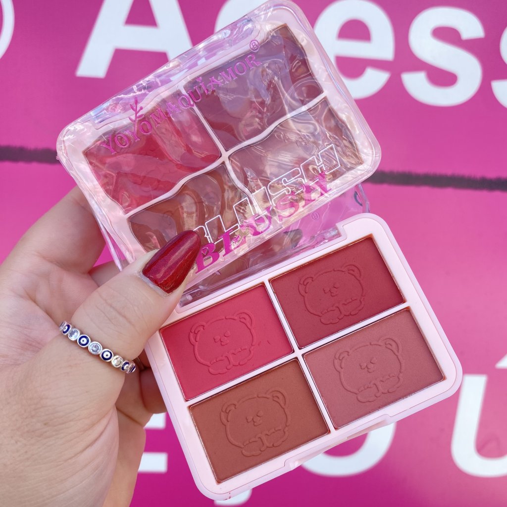 Paleta blush 4 cores (03) YYC-0095 - Yoyomaquiamor 