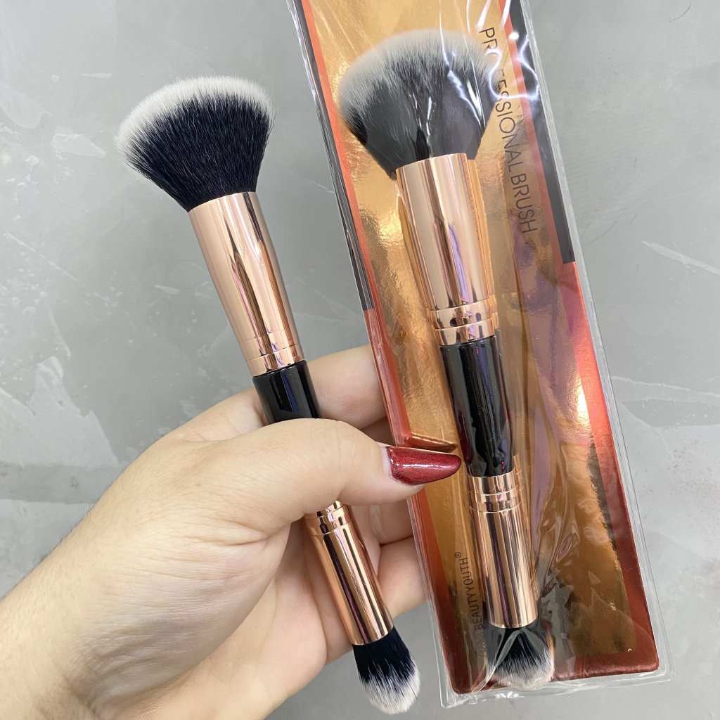 Pincel duo blush e língua de gato pequeno - BeautyYouth