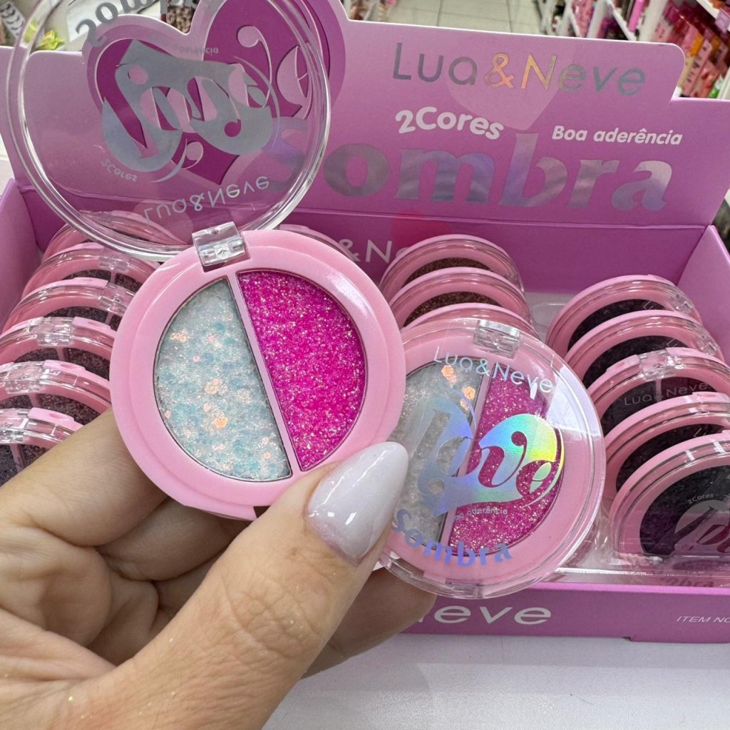 Sombra duo Glitter prensado (02) - Lua e neve