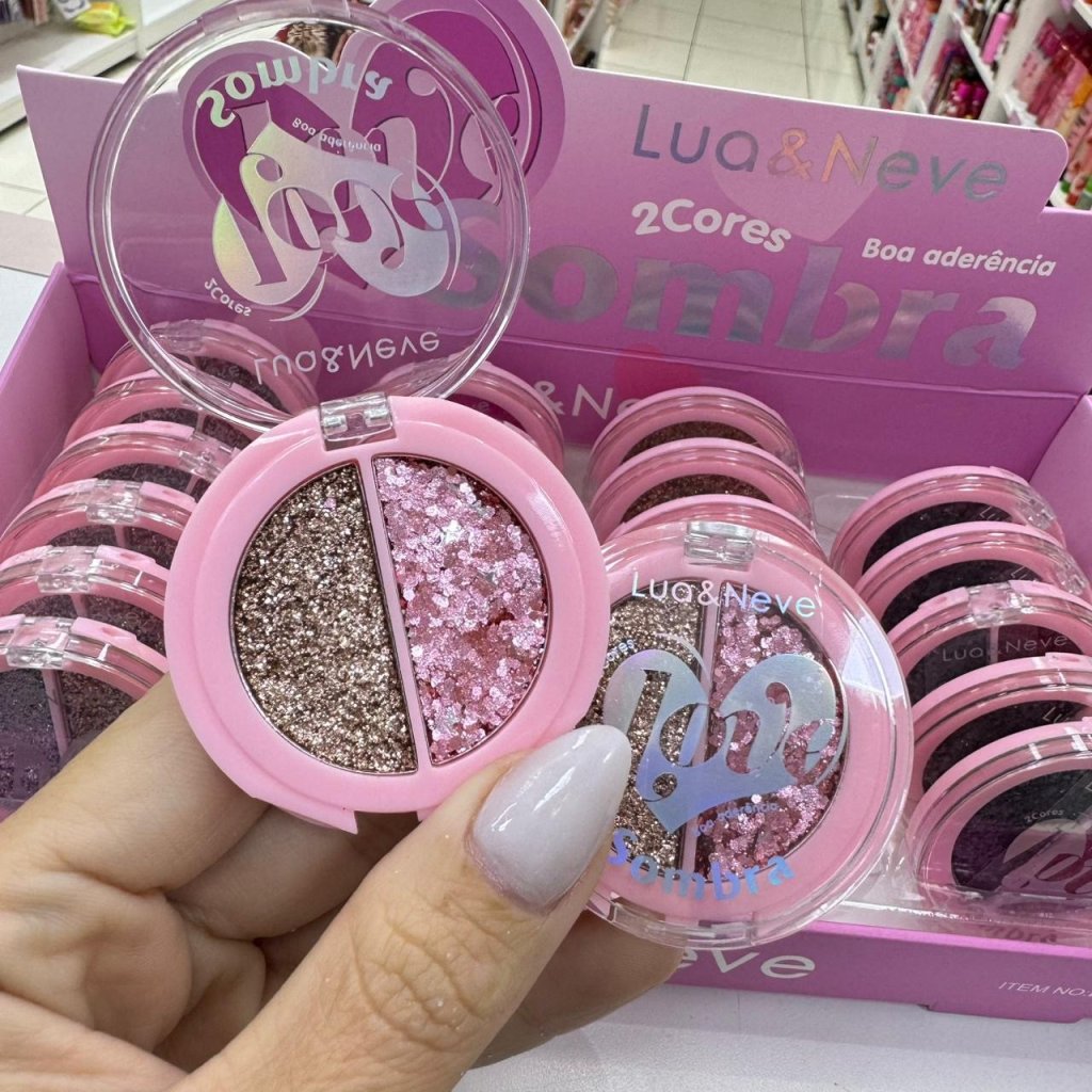 Sombra duo Glitter prensado (03) - Lua e neve