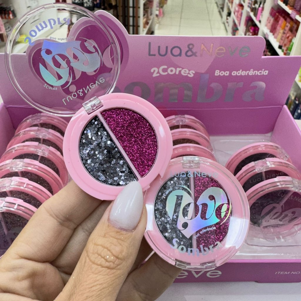 Sombra duo Glitter prensado (04) - Lua e neve