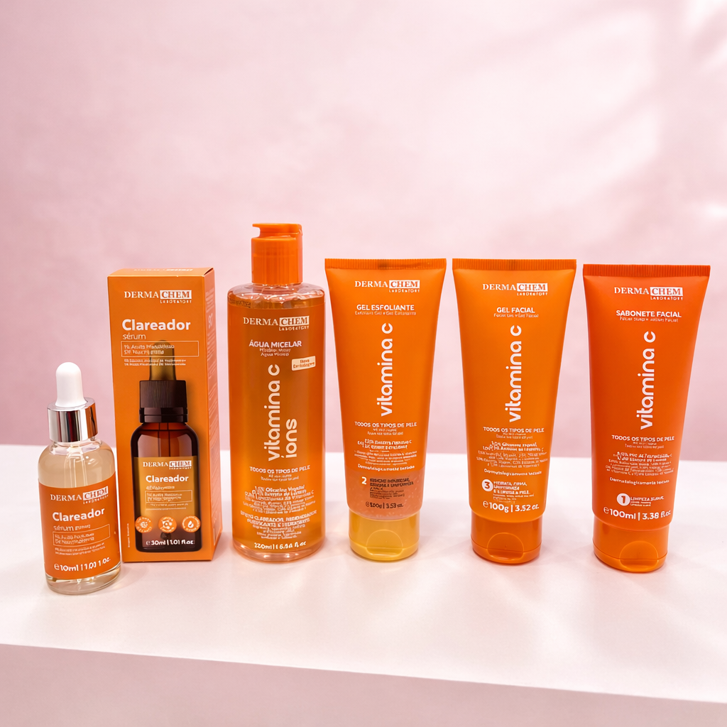 Kit Facial Dermachem Clareador & Vitamina C - 5 Peças 