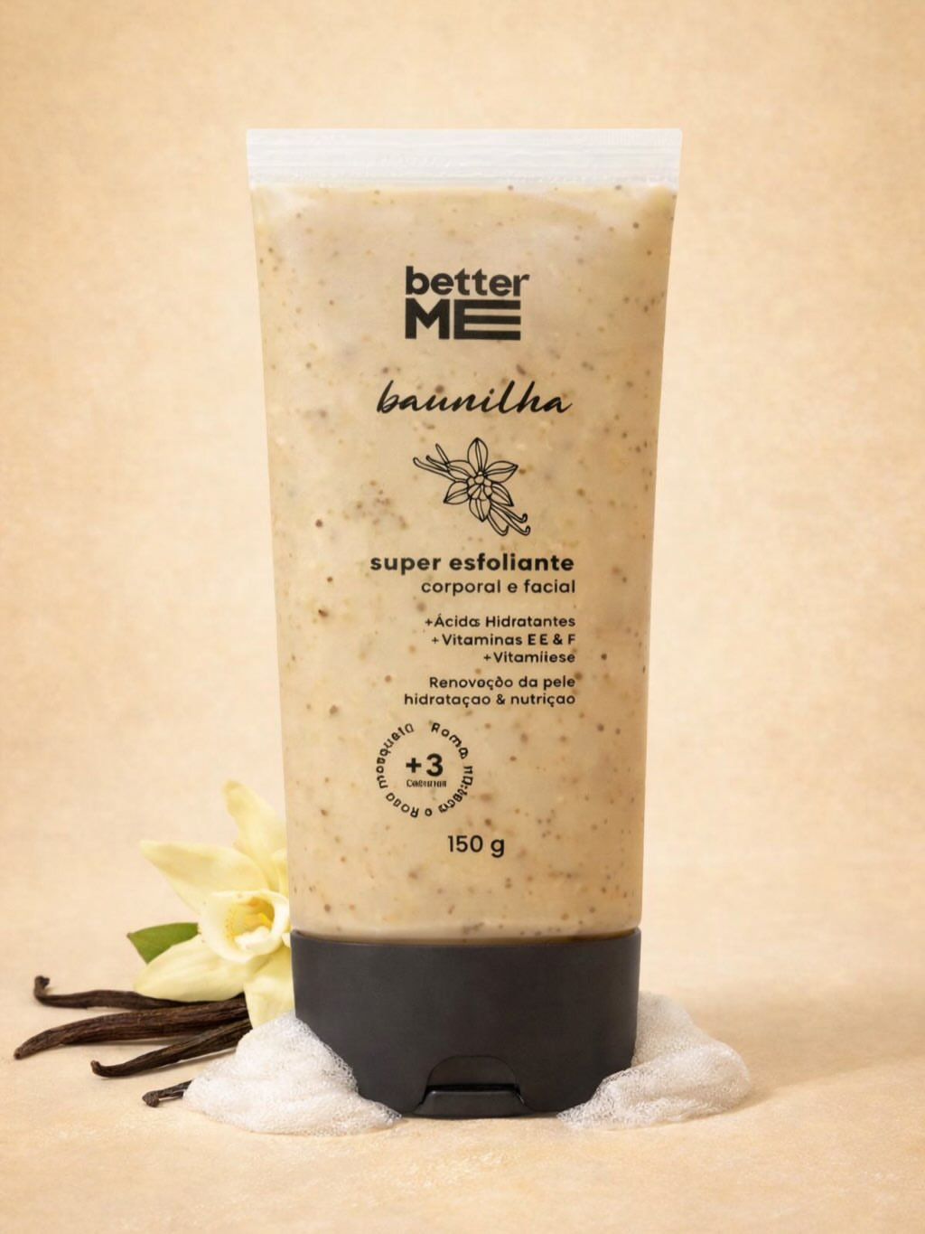Super Esfoliante Corpo e Rosto Baunilha Bisnaga 150g - Better Me 