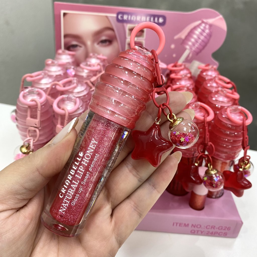 Gloss labial Honey + chaveiro estrela CR-G26 - Criarbelle