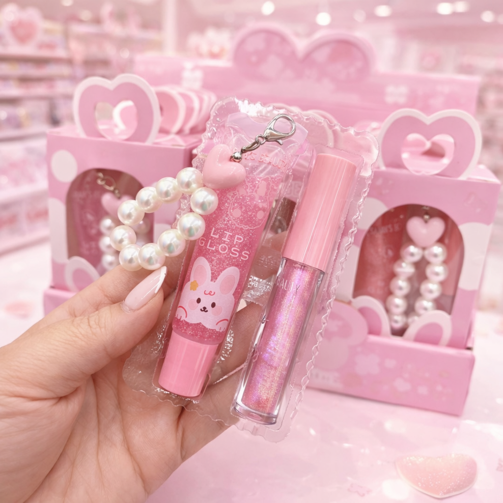 Kit com 2 gloss labial + Chaveiro - Sarah’s Beauty 