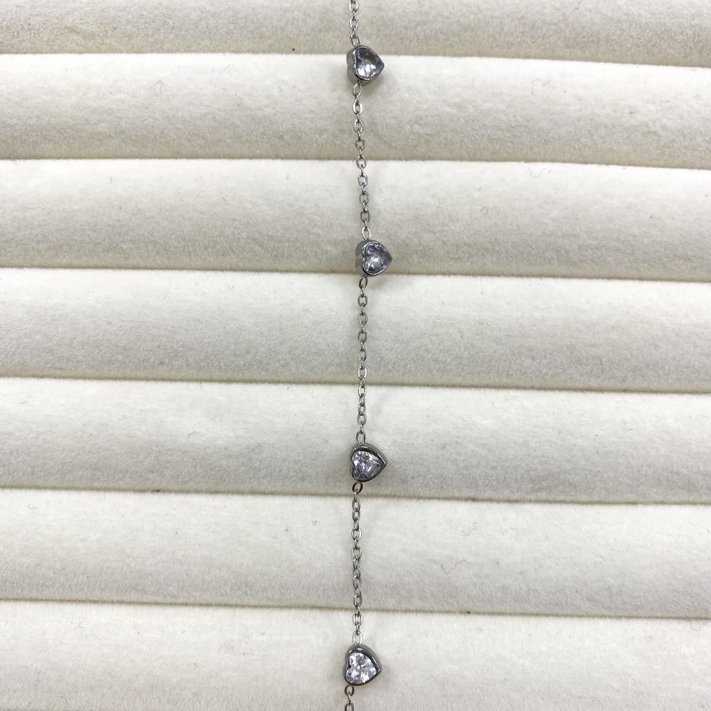 Pulseira aço inox fio coração de luz ✨
