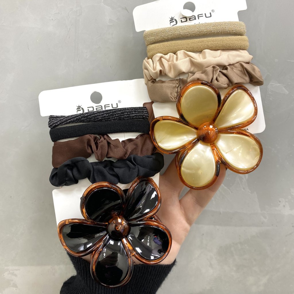 Kit presilha flor e elásticos diversos - Dafu
