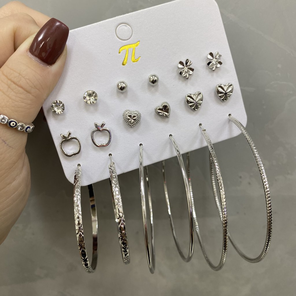 Kit brincos e argolas bijoux (03) ✨