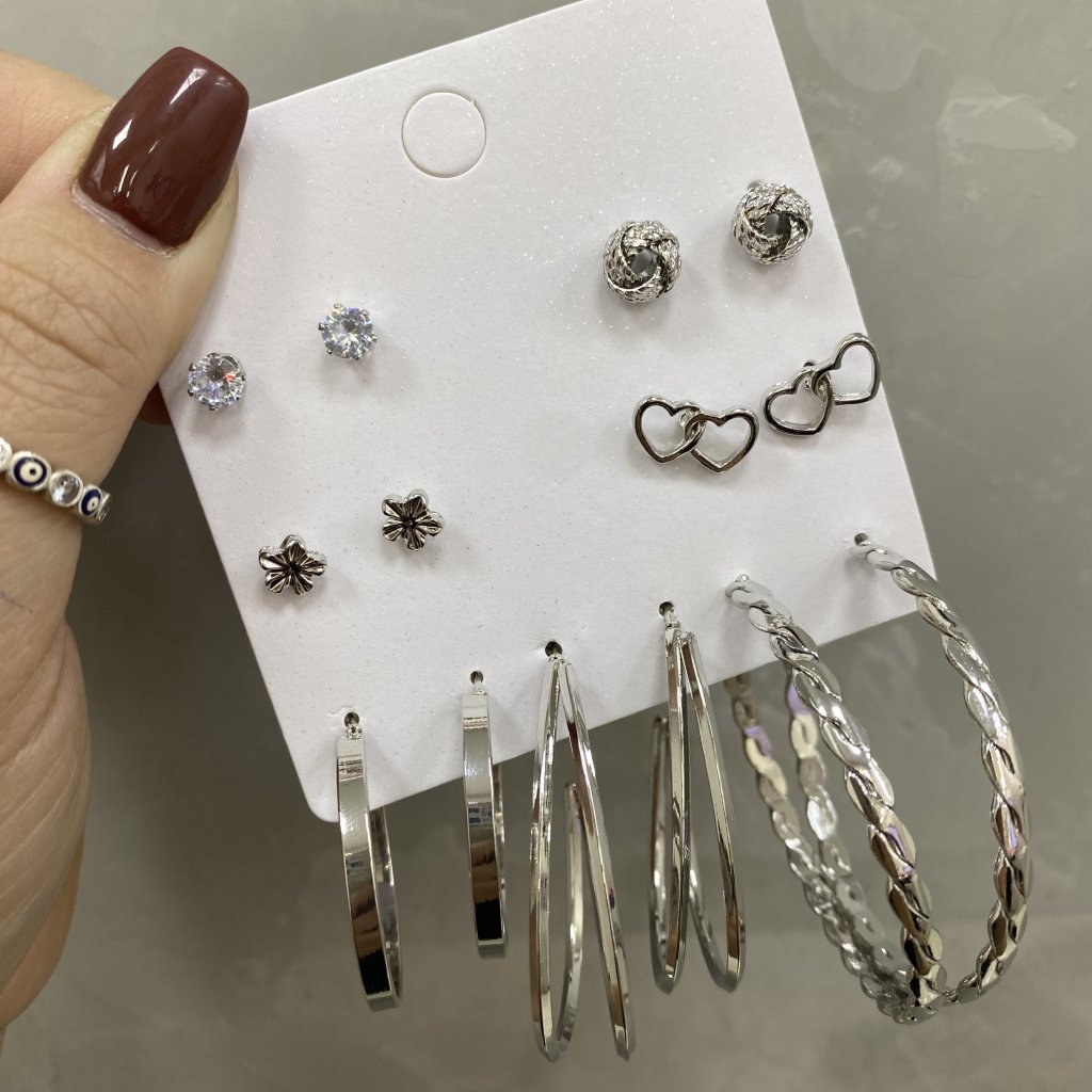 Kit brincos e argolas bijoux (07) ✨