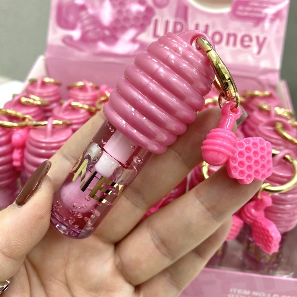 Gloss labial LIP Honey Rosa + chaveiro - Sweet