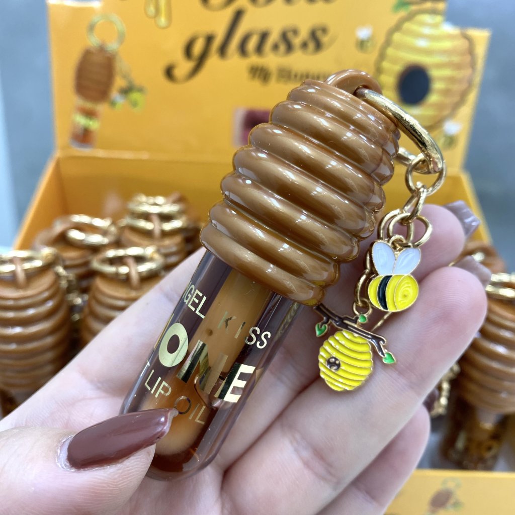 Gloss labial Honey + chaveiro abelha - Mar Angel Kiss 
