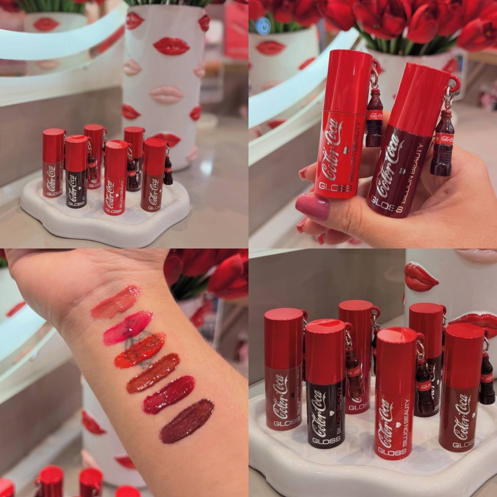 Gloss labial Coca-Cola + chaveiro - Billion Beauty