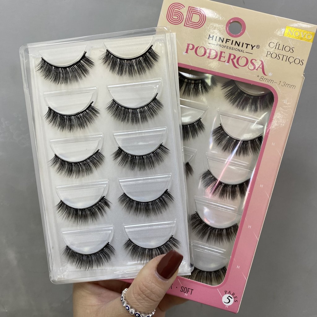 Cílios postiço 5 pares Poderosa PR046 - Hinfinity