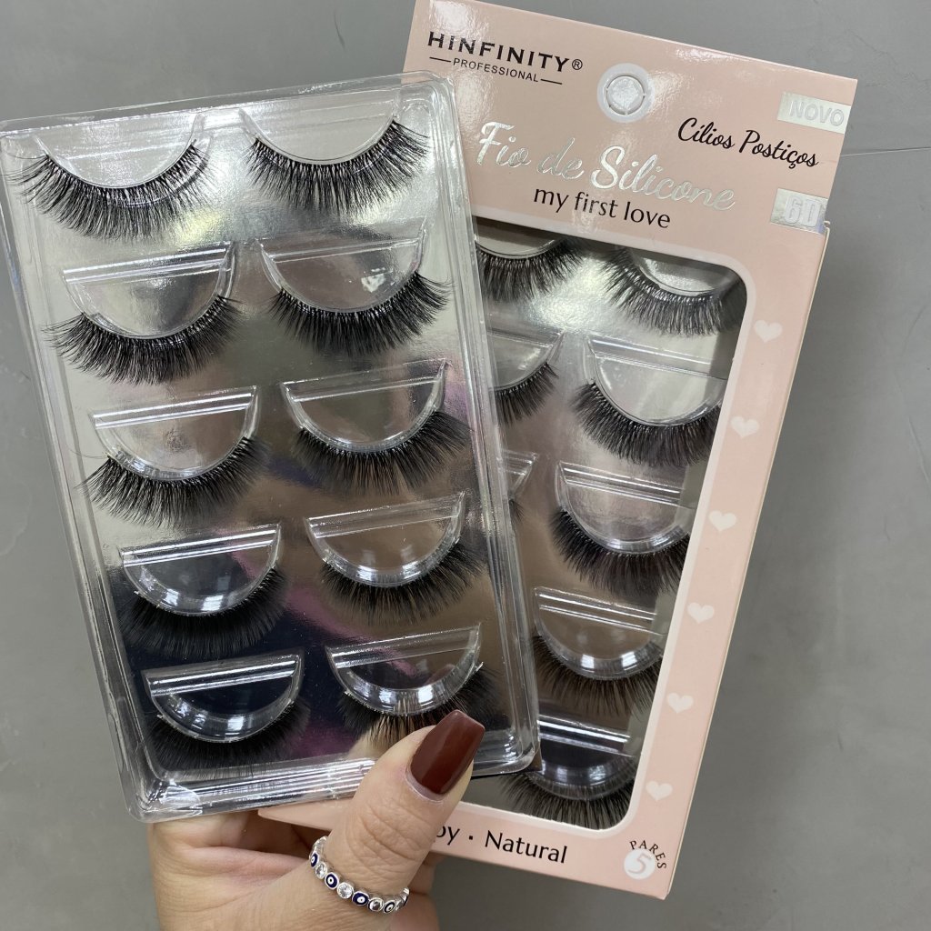 Cílios postiço 5 pares Fio de silicone SL123 - Hinfinity