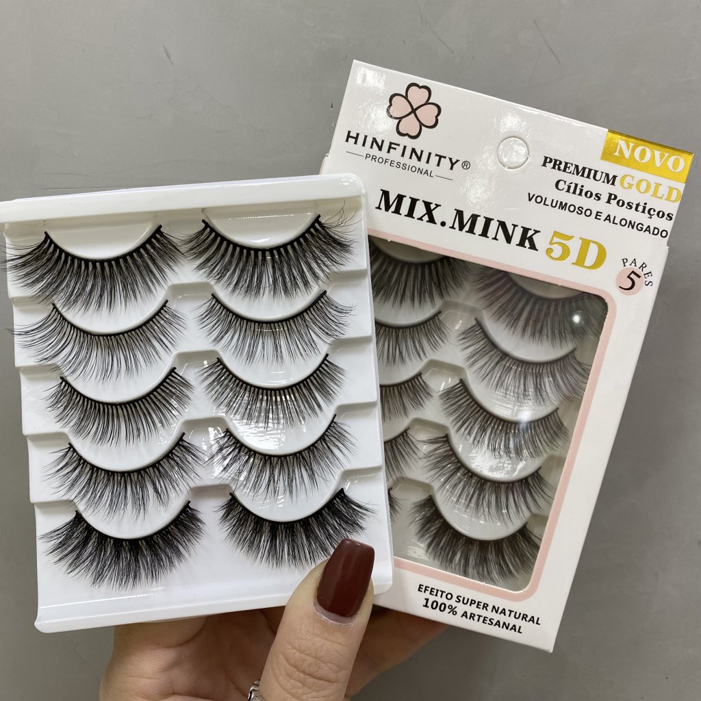 Cílios postiço 5 pares MIX MINK 5D New 149 (Mix Natural) - Hinfinity