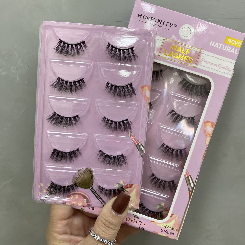 Cílios postiço 5 pares canto Half HL10 - Hinfinity