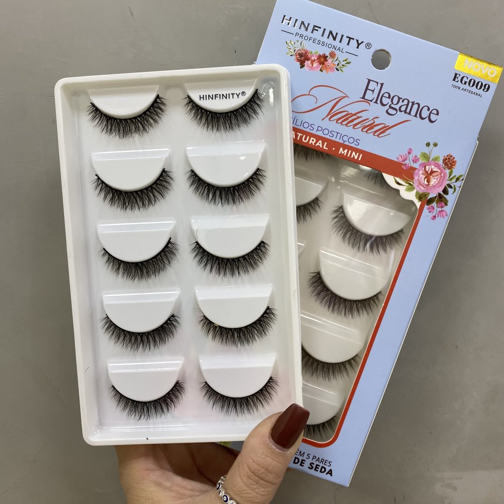 Cílios postiço 5 pares elegante natural EG009 - Hinfinity