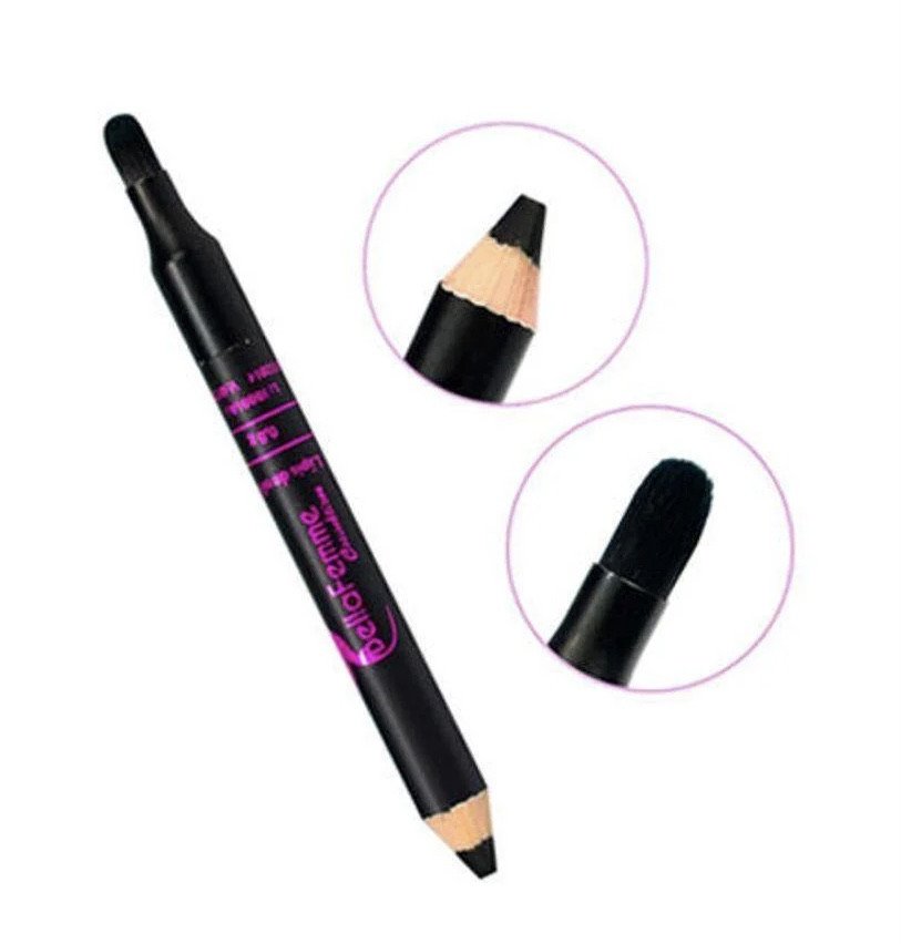 Lápis de olho preto chumbo com pincel para esfumar - Bella Femme