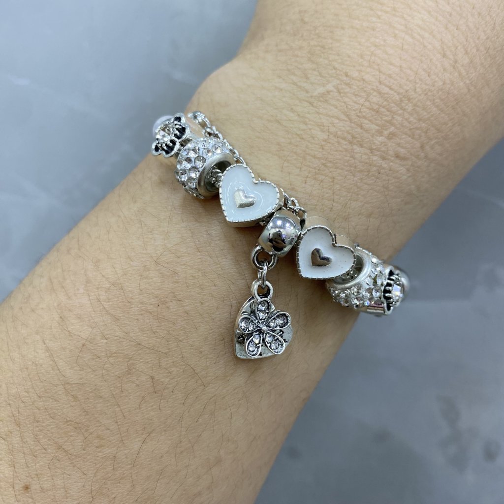 Pulseira Pandora bijoux fina modelo coração e flor ✨