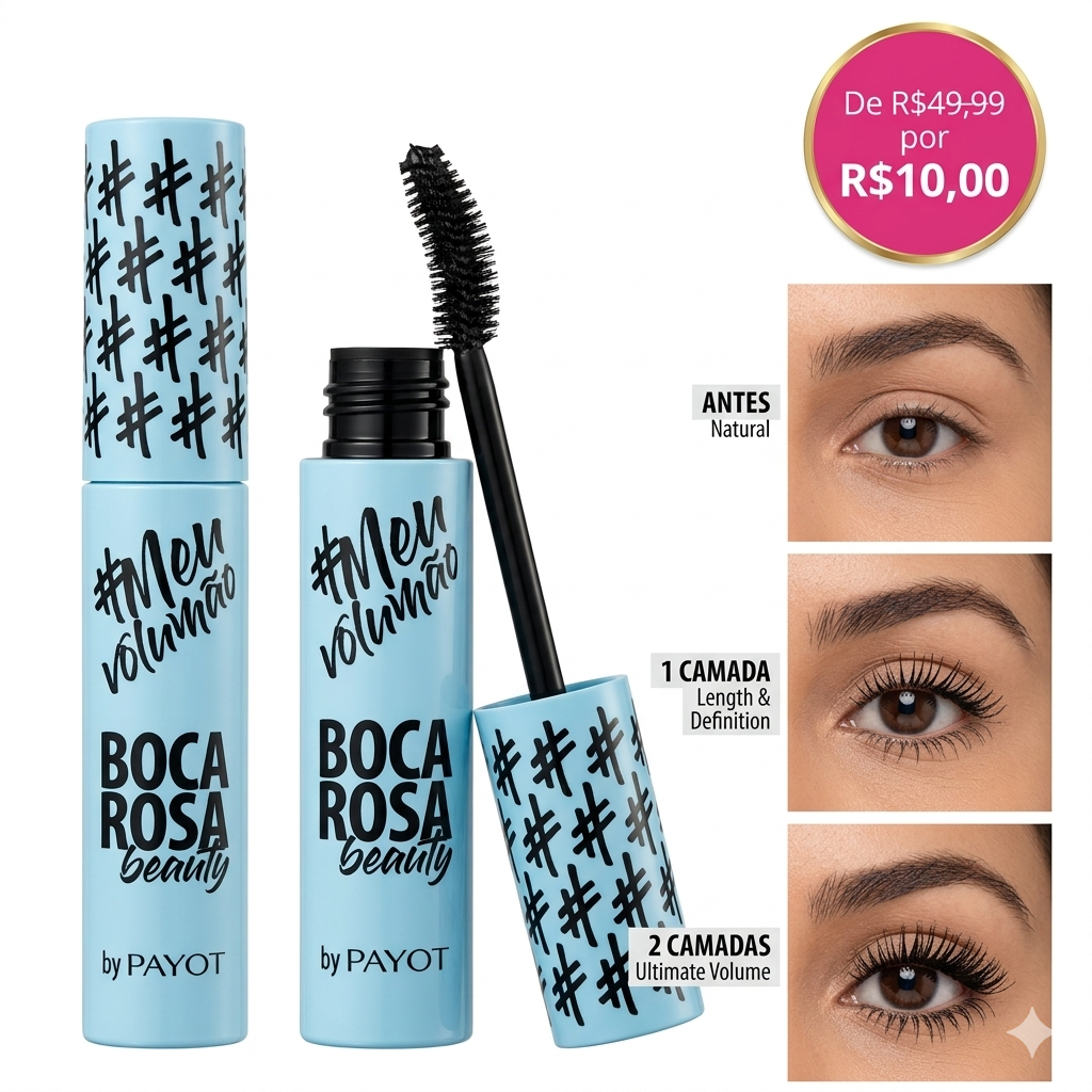 (Promoção) Máscara de Cílios Meu Volumão - Boca Rosa By Payot RIM0092